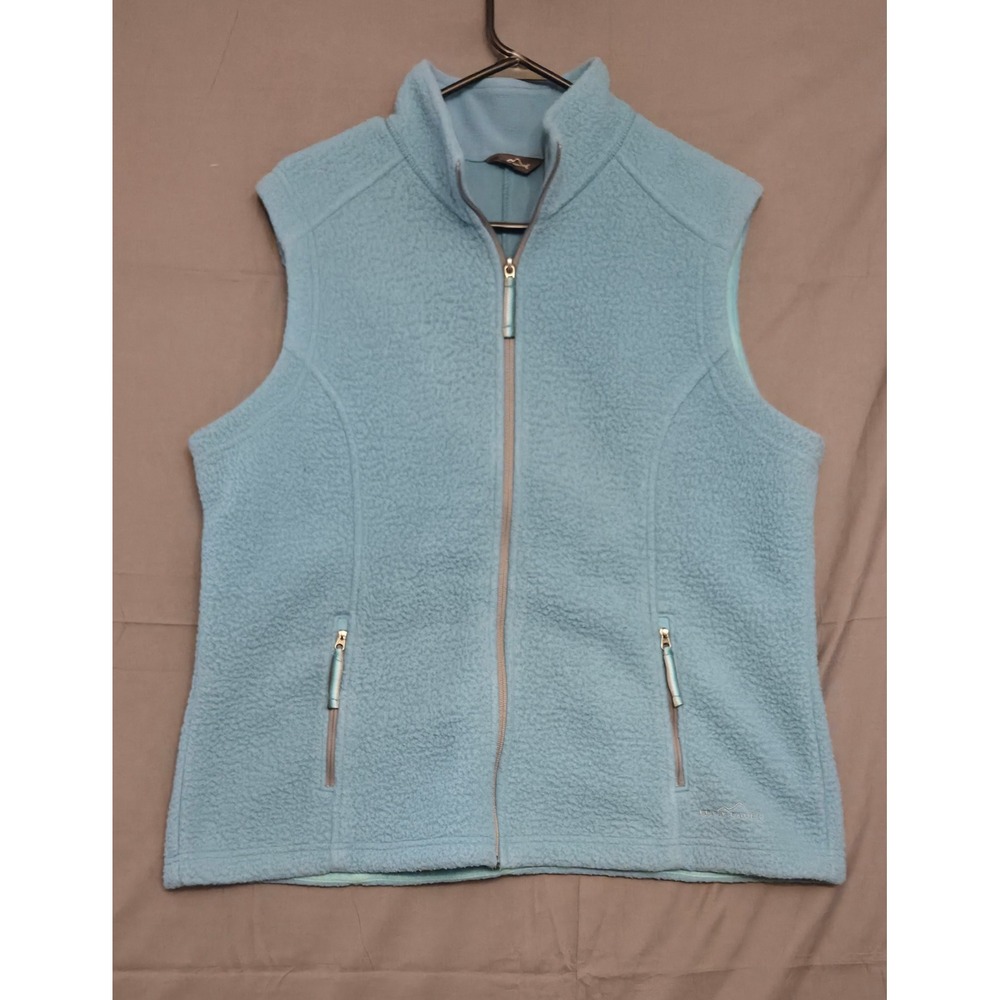 Eddie Bauer Fleece Zip Up Vest Women's Size XL‎ Blue